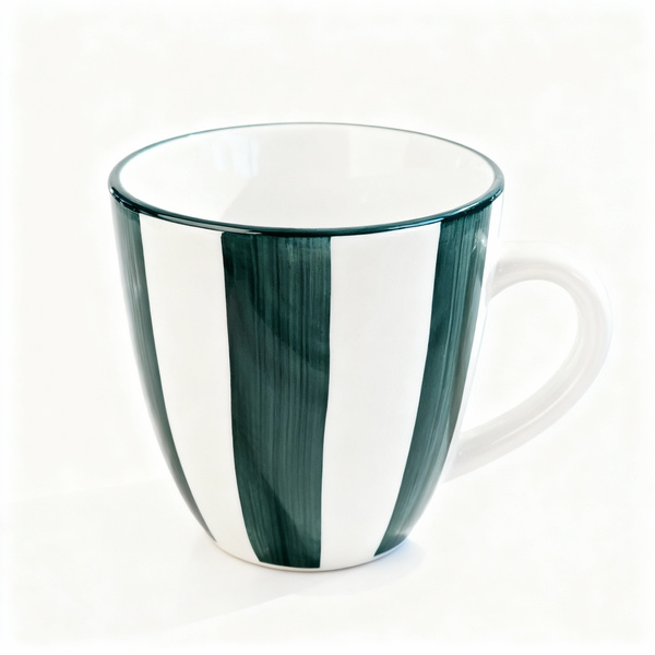 KUBEK 350ML DO ŚWIĄTECZNY CERAMIKA ZIELONO-BIAŁY, ZMYWARKA