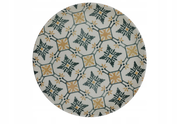 Ceramiczny TALERZ obiadowy DUŻY płytki 26cm linia MOSAIQUE OLIVE wzór