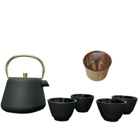 CZAJNIK IMBRYK ŻELIWNY 1L ZAPARZACZ SITKO STAL DO HERBATY +4 CZARKI ŻELIWNE