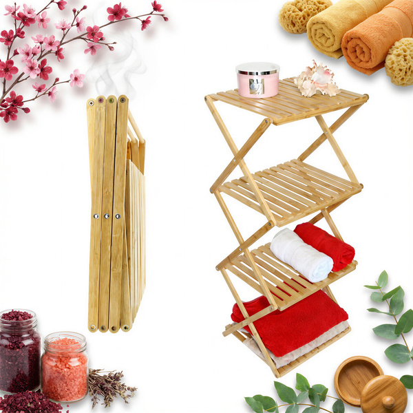 REGAŁ PÓŁKA BAMBUSOWA SKŁADANA ŁAZIENKOWA