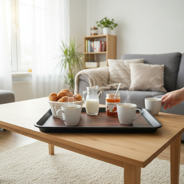 TACA KUCHENNA KELNERSKA ANTYPOŚLIZGOWA CZARNA PROSTOKĄT 45,5×35,5×2 CM