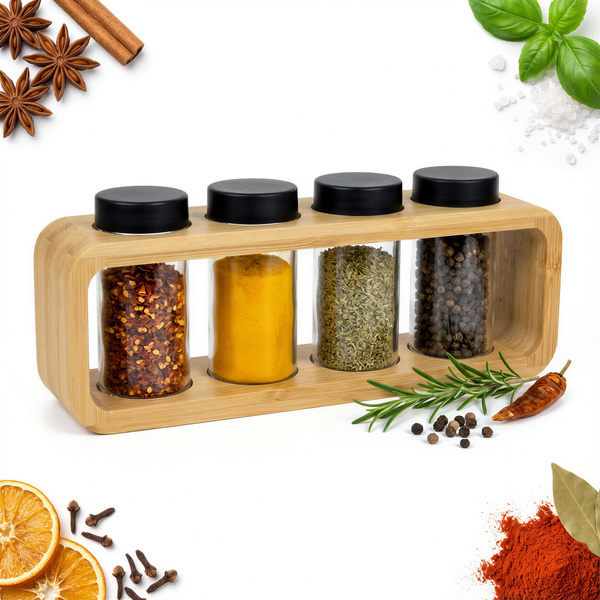 PRZYPRAWNIK 5EL STOJAK BAMBUSOWY NA PRZYPRAWY ORGANIZER KUCHENNY