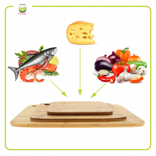 DESKI DO KROJENIA DREWNIANE BAMBUSOWE ZESTAW 3 szt