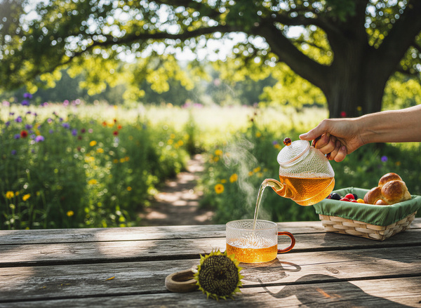 CZAJNIK DZBANEK Z ZAPARZACZEM 0,5L Z FILIŻANA 250ml ZESTAW DO HERBATY SZKŁO