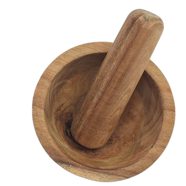 MOŹDZIERZ Z TŁUCZKIEM KUCHENNY Z DRZEWA AKACJI DO PRZYPRAW I ZIÓŁ