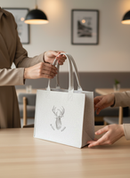 TORBA FILCOWA 40X30X15 CM BEŻOWA NA PREZENT DO ZAKUPÓW GIFT BAG