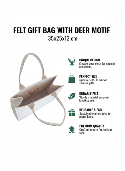 TORBA FILCOWA 40X30X15 CM BEŻOWA NA PREZENT DO ZAKUPÓW GIFT BAG