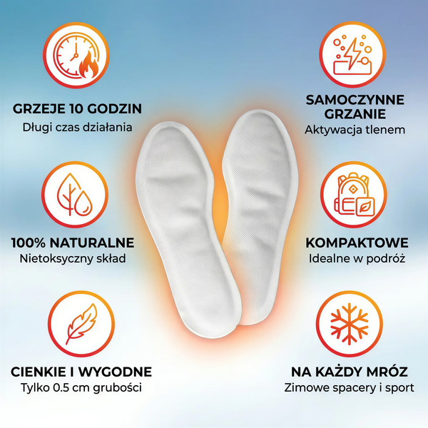 OGRZEWACZ DO STÓP BUTÓW NÓG x9 WKŁADKI PODGRZEWACZE CHEMICZNE HOT PACK