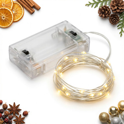 LAMPKI LED 10 DIOD DRUCIKI  1 X 100CM TIMER BATERIE