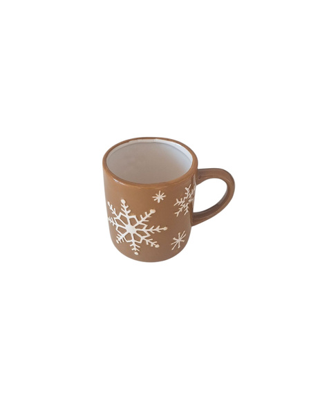 DUŻY KUBEK ŚWIĄTECZNY DO CZEKOOLADY 600ML BRĄZOWY BŁYSZCZĄCY ZMYWARKA Ø 9,5