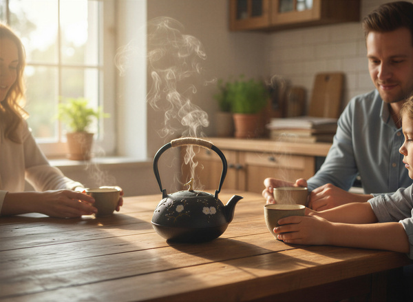 CZAJNIK ŻELIWNY IMBRYK 1L + ZAPARZACZ SITKO DO HERBATY I ZIÓŁ + PODGRZEWACZ