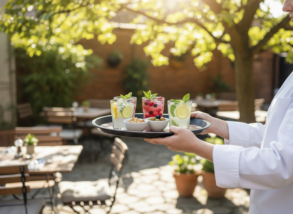TACA KUCHENNA KELNERSKA ANTYPOŚLIZGOWA IMITACJA DREWNA BRĄZ OKRĄGŁA 36 cm