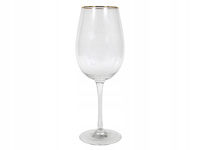 Kieliszek do wina szklany ryflowany ZŁOTY PASEK