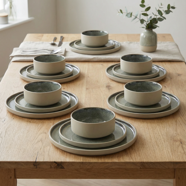 SERWIS OBIADOWY KOMPLET TALERZY 18EL. ZASTAWA OBIADOWA ZESTAW NA 6 OSÓB