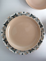 Ceramiczny TALERZ deserowy 21cm linia MOSAIQUE BEIGE bez wzoru