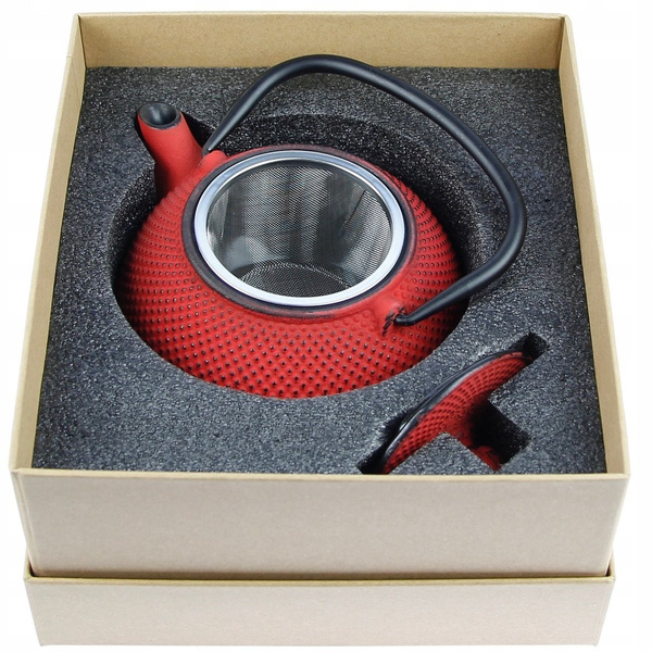 CZAJNIK ŻELIWNY IMBRYK CZARKI ZESTAW PODGRZEWACZ