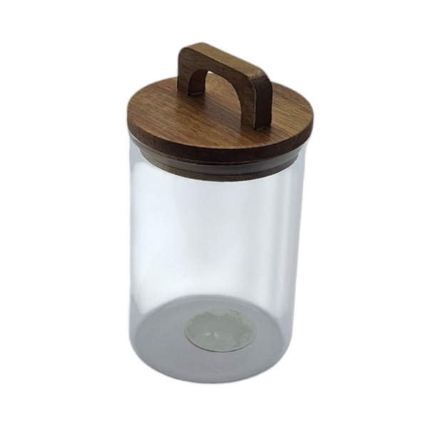 POJEMNIK SZKLANY 1000 ml SŁOICZEK Z BAMBUSOWĄ POKRYWKĄ