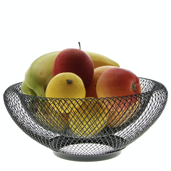 KOSZ NA OWOCE WARZYWA METALOWY KOSZ PATERA MISKA CZARNA OZDOBNA