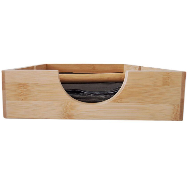 SERWETNIK POJEMNIK NA SERWETKI CHUSTECZNIK STOJAK PUDEŁKO BAMBUSOWE 18,5 cm