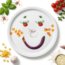 TALERZ DO PIZZY 30,5 CM PORCELANOWY Z UŚMIECHEM DO PASTY I PIZZY