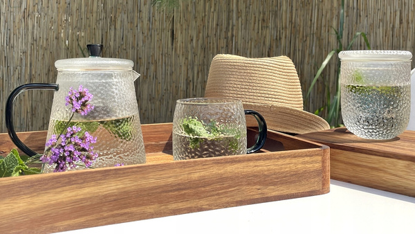 Żaroodporny szklany ZESTAW JACK zaparzacz + 2 szklanki ZIELONY