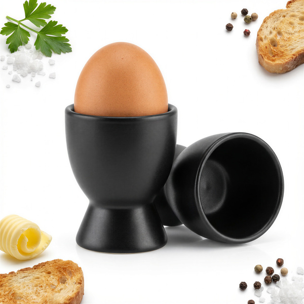 KIELISZEK DO JAJKA PODSTAWKA DO JAJA CZARNY