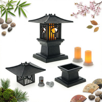 KOMINEK LED LAMPION LATARNIA ŻELIWNA LAMPA 3D Z OGNIEM RUCHOMYM PŁOMIEŃ