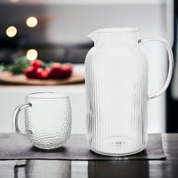 DZBANEK SZKLANY KARAFKA 1.8L NA WODĘ SOK HERBATĘ KAWE HOT 22,7 cm