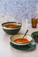 SERWIS OBIADOWY CERAMICZNY 18 ELEMENTÓW DLA 6 OSÓB GREEN GREY OMBRES