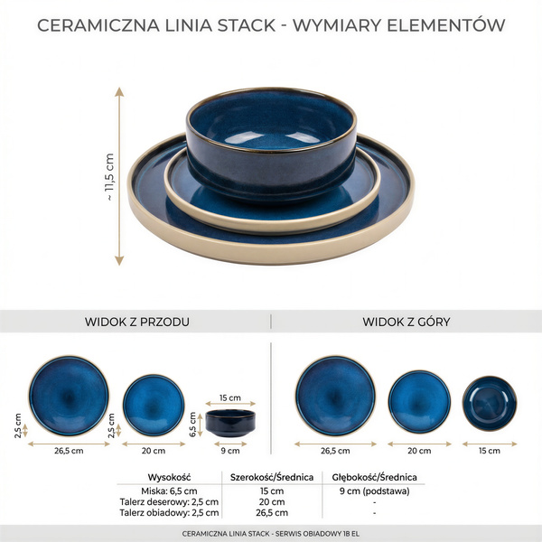 SERWIS OBIADOWY KOMPLET TALERZY 18EL. ZASTAWA OBIADOWA ZESTAW NA 6 OSÓB