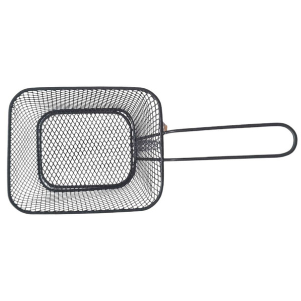 KOSZYCZEK DO SERWOWANIA FRYTEK PRZEKĄSEK MINI STALOWY KOSZYCZEK CZARNY