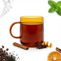 SZKLANKA SZKLANA KUBEK DO KAWY I HERBATY 310 ml. 8,7 cm BURSZTYNOWA