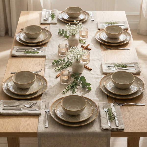 SERWIS OBIADOWY KOMPLET TALERZY 18EL. ZASTAWA OBIADOWA ZESTAW NA 6 OSÓB