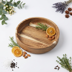 TALERZ  PATERA Z DRRZEWA AKACJI DO SERWOWANIA PODAWANIA DAŃ TACA 16 x 3 cm