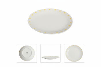 TALERZ OBIADOWY DO SERWOWANIA DAŃ DUŻY 26 CM BIAŁY CERAMIKA DAISY LINE