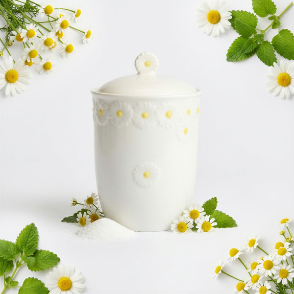 POJEMNIK ORGANIZER NA ŻYWNOŚĆ ARTYKUŁY SYPKIE CERAMICZNY 16CM DAISY LINE