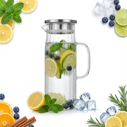 ŻAROODPORNY dzbanek borosilikatowy z pokrywą ZIMOWA HERBATA LA BANDE 1,2L