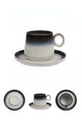 FILIŻANKA CERAMIKA 250 ML Z TALERZYKIEM LUNA LINE