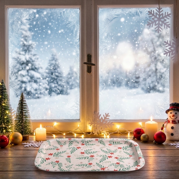 TACA KUCHENNA DEKORACJA STOŁU PROSTOKĄTNA DO SERWOWANIA NOSZENIA 21x14x2