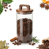 POJEMNIK SZKLANY 1000 ml SŁOICZEK Z BAMBUSOWĄ POKRYWKĄ