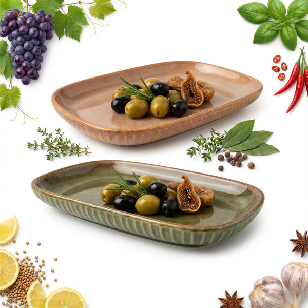 PÓŁMISEK SALATERKA PATERA TALERZ SAŁATKOWY PROSTOKĄTNY CERAMICZNY 20 cm