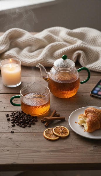 CZAJNIK DZBANEK Z ZAPARZACZEM 0,5L Z FILIŻANA 250ml ZESTAW DO HERBATY SZKŁO