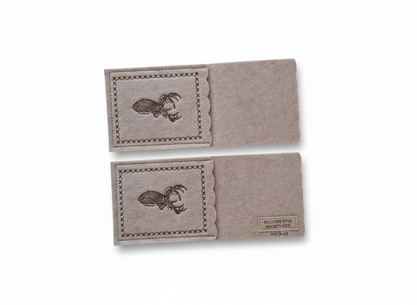 ETUI NA SZTUĆCE KIESZONKA DEKORACYJNA FILCOWA ZESTAW 2 SZT BEŻOWE 23X10 cm