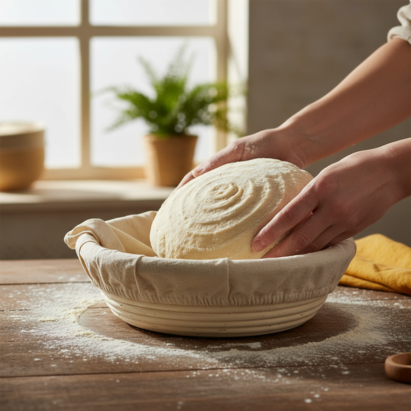 KOSZYK RATAN FORMA DO WYRASTANIA CIASTA NA CHLEB 21 CM + WOREK