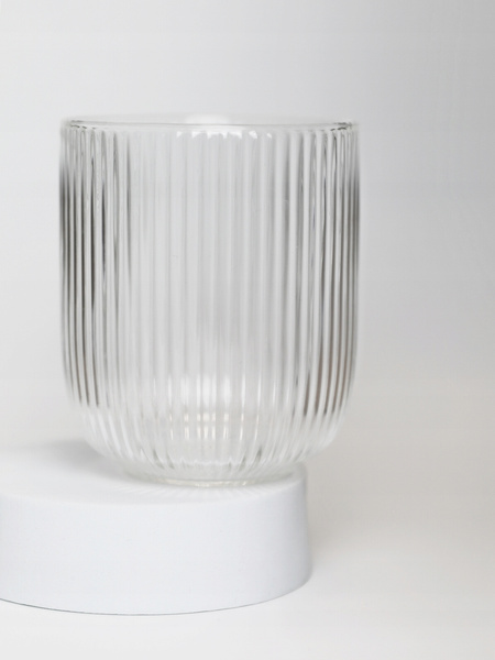 ŻAROODPORNY KUBEK ryflowany bez ucha SZKLANKA JUSTINE 400 ml long drink