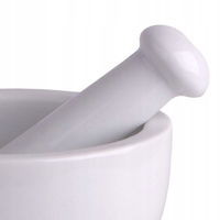 MOŹDZIERZ CERAMICZNY Z TŁUCZKIEM BIAŁY 8 CM MAŁY