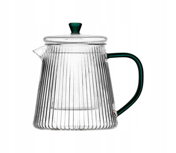 Żaroodporny szklany ZESTAW JUSTINE zaparzacz + 2 szklanki ZIELONY