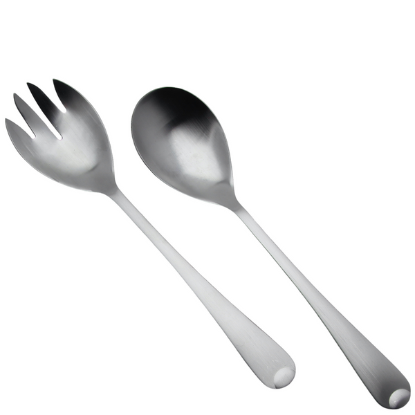 ŁYŻKI DŁUGIE SZTUĆCE DO SAŁAT SAŁATEK WIDELEC ŁYŻKA ZESTAW 2SZT SREBRNE