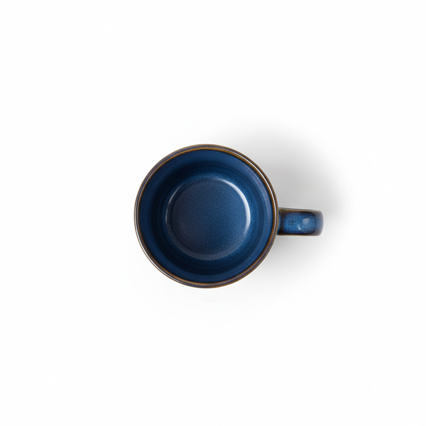 KUBKI DO KAWY HERBATY KUBEK ZESTAW 6 SZTUK 350 ML CIEMNONIEBIESKIE CERAMIKA