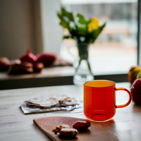 SZKLANKA SZKLANA KUBEK DO KAWY I HERBATY 310 ml. 8,7 cm BURSZTYNOWA